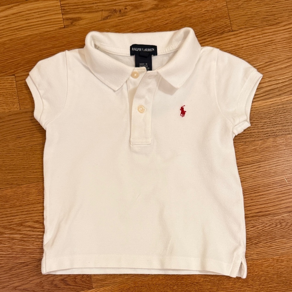 Ralph Lauren White Polo Top with Red Pony size 5T